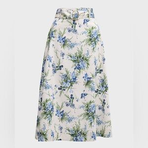 Veronica Beard Arwen Floral Belted Midi Skirt Size 6 NWOT